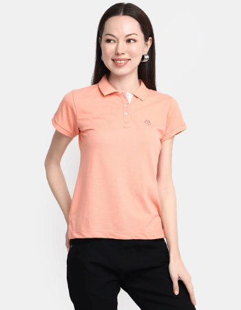 Women's Plain Polo Neck T-Shirt